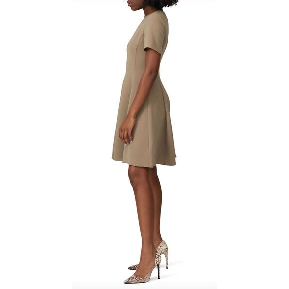 Theory Taupe Short-Sleeve A-Line Dress – Size 4 - Picture 2 of 7